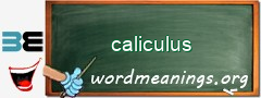 WordMeaning blackboard for caliculus